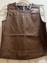 Velvet Heart Brown Leather-Look Sleeveless top Photo 0