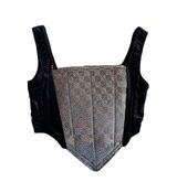 Y2K Style Black Goth Grunge Lace Up Corset 🔥 Photo 0