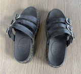 Dr. Martens Women’s Black Leather Buckle Slides Photo 0