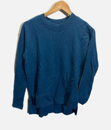 Gap Crewneck Sweater Womens XS Teal Blue Wool Blend High-Low Hem Casual Knit Photo 0