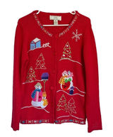 Lisa International Women's Ugly Christmas‎ Sweater Embellished Embroidered Sz S Photo 0