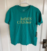 NWT Z Supply teal Hot Days Cold Beer tee size small Photo 0