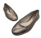 Louise Et Cie Ballet‎ Flats Womens 6M Metallic Bronze Scalloped Leather Photo 0