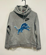 Nike Heather Gray Sweater with Blue Detroit Lions sequin logo! Size small! Photo 0