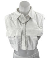 Urban Revivo White Sleeveless Chain Necklace Button Down Crop Shirt Tank Top 6 Photo 0