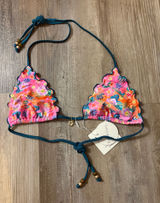 Kulani Kinis Lettuce Edge Bralette Bikini Top-Summer Glow-Sz Med Photo 0