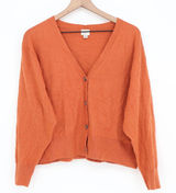 A New Day Cardigan Womens XXL Orange Button-Down V-Neck Knit Excellent Photo 0