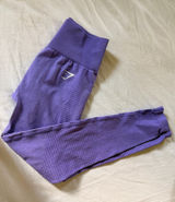Gymshark Vital Seamless Purple Textured Jogger Leggings Women’s Small Photo 0