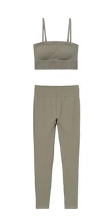 H&M Sports Bra & Leggings Set Olive Green Photo 0