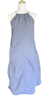 Zara Gray Blue Nylon Halter Midi Parachute Dress Toggle Back Womens Size Medium Photo 0