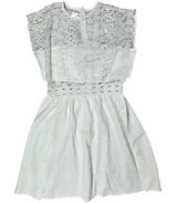 Area‎ Stars White Lace Trim Dress Medium NWT Crochet Boho Coquette Mini Photo 0