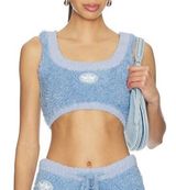 Y2K Boys Lie Bodhi Fleece Bralette Fuzzy Crop Top XS/S Blue Lounge Bratz Rave Photo 0