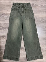 Womens High Rise Wide Leg Utility Pants 24x29 Faded‎ Olive Green Size M Gorpcore Photo 0