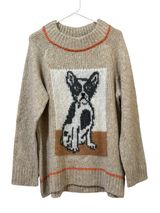 NWT Aerie Knit French Bulldog Sweater Women Size Medium Stretch Soft Fall Comfy Photo 0