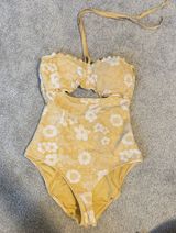 Aerie Floral Yellow Bathing Suit Photo 0