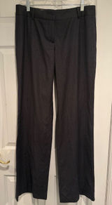 J.Crew Womens 6T City Fit Pinstripe Wool Dress Pants Charcoal Grey Wide Leg Tall Photo 0