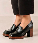 ALOHA Busy Black Platform Loafers EU 37 Photo 0