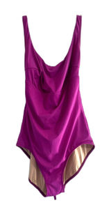 Land of‎ Women One Piece Swimsuit Magenta Purple Lace Up Back Size Medium Photo 0