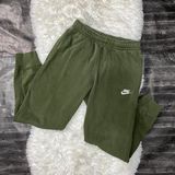 Nike Women'S Olive Green Elastic Waist Jogger Sweat Pants Activewear Gym Comfy Photo 0