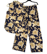 Joie Floral Linen Set Sleeveless Top and Wide Leg‎ Pants Relax Vaca Luxe Size M Photo 0