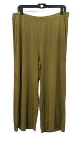 Gudrun Sjoden Green Stretchy‎ Crop Wide Leg Pants XL Modal Boho Lagenlook #W1-9 Photo 0
