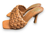 Vince Camuto Leather Quilted Heeled Sandals Brinela Brown Sz 5.5 Photo 0