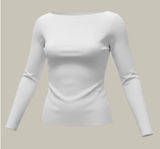 1953 | Abercrombie‎ & Fitch Matte Jersey Boatneck Long Sleeve Top White Women M Photo 0