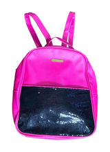 Juicy Couture Hot Pink Sequin Mini Backpack Gold Hug‎ Me Heart Charm 12x12 Bag Photo 0