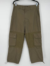 Zara‎ Olive Green Crochet Lace Panel Cargo Pants Utility Wide Leg Womens Size 31 Photo 0