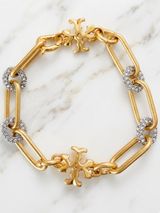 Tory Burch | Gold Plated and Pave Crystal Accent Bracelet | 7 inches Photo 0