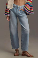 AGOLDE 90s Crop Mid-Rise Loose Straight Jeans Medium Wash Size 23 Organic Denim Photo 0