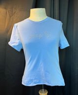 Pink Victoria's Secret Giddy Up Rhinestone Graphic T-Shirt Blue Large Photo 0