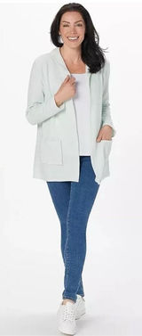 Koolaburra by UGG French Terry Open‎ Front Cardigan Women's M Mint Green Cozy Photo 0