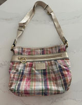 Vintage Coach Plaid Signature C Optic Canvas Shoulder/Crossbody Bag Photo 0
