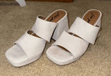 Free People Love‎ is Everywhere suede leather ivory block heel sandals 37.5 cre Photo 0