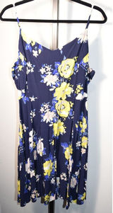 Old Navy Womens XL Navy Floral Smocked Sundress Adjustable Strap Summer Dress Photo 0