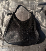 Coach leather hobo bag decorated with floral prairie rivets Photo 0