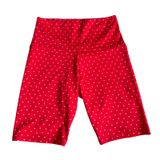 Free People Movement Biker Shorts Women M/L Red‎ Heart Print Activewear Yoga Photo 0