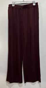Lands' End Women's Pointelle Sleep Pajama Pants Wide Leg Size M (10-12) Burgundy Photo 0