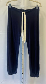 Eberjey Navy Blue Lounge Jogger Pants Cream Drawstring Small S Minimalist Photo 0