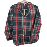 J. Crew Pajama Shirt Classic‎ Red Green Blue Stewart Tartan Plaid Cotton NWT Photo 0