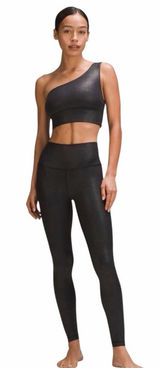 Lululemon Align Asymmetrical Rib Bra C/D *Shine in Black Size 6 NWT Photo 0