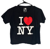 I Love New York Black Graphic Short Sleeve Lightweight T-Shirt Women Sz M Photo 0