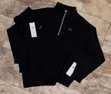 Alo Yoga Accolade 1/4 Zip Pullover Black NWT Quarter Zip Sweatshirt Size Large Photo 0