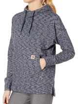 Carhartt Newberry French Terry Hoodie Womens L Navy Relaxed Fit Pullover Photo 0