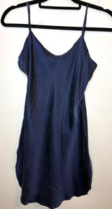 Vintage Victoria’s Secret Gold Label 100% Silk Navy Slip Dress S 90s Photo 0