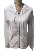 American Eagle Womens Large Light Weight Hooded Jacket White **Minor Flaw Photo 0