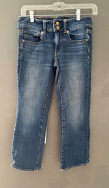 American Eagle Vintage Y2k Artist‎ Crop Capri Jeans Womens 2 Mid Rise Denim Photo 0