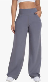 ESOFT Wide Leg Pants High-Waisted Yoga Work Dress Pants Pockets M NWOT Photo 0