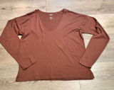 Girlfriend Collective Top‎ Small S Long Sleeve Brown Casual Everyday Essential Photo 0